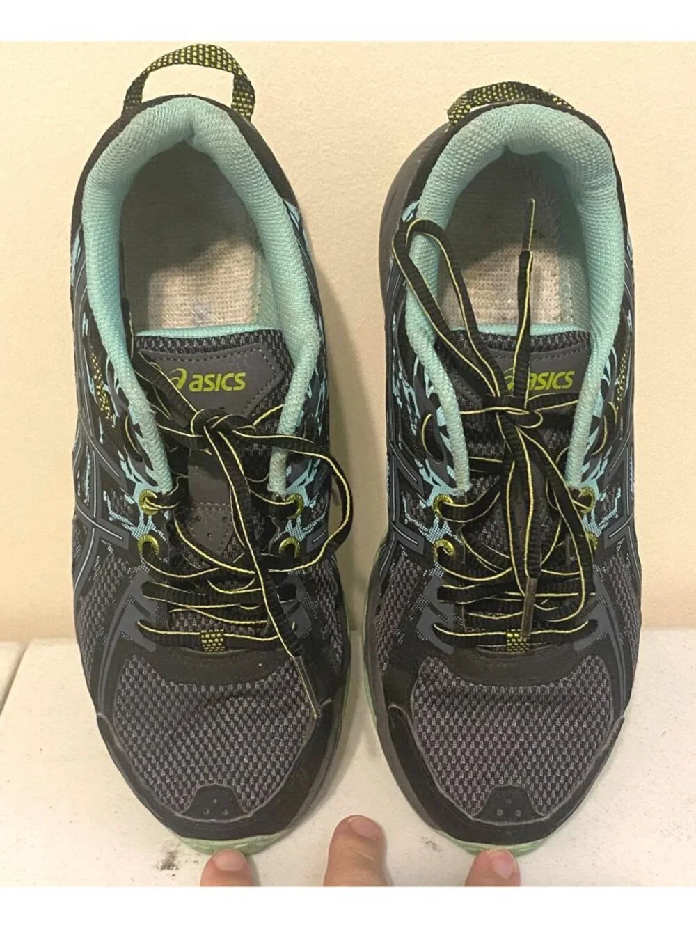 Women's Asics GEL Venture 6 Women's Running Shoe Gray Green‎ T7G6N Size 9